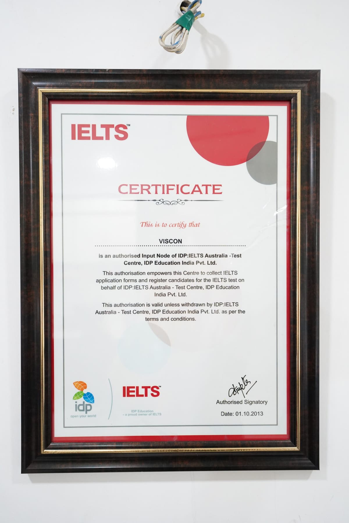 IDP Education Partner Certificate