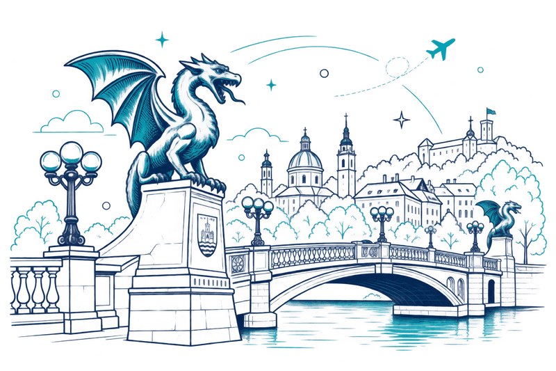 Slovenia landmark illustration