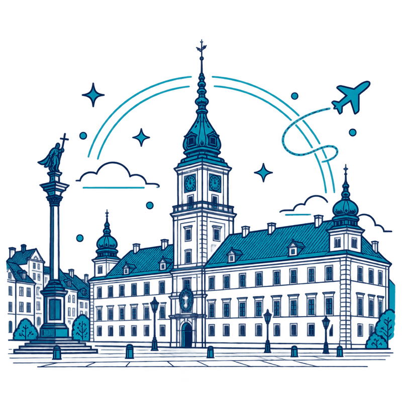 Warsaw landmark illustration