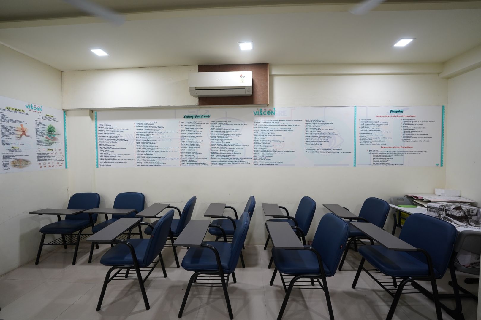VisCon classroom with English learning materials